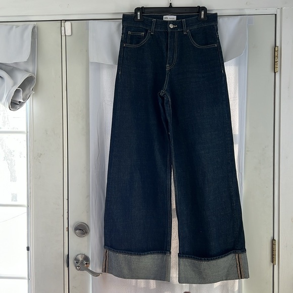 Zara Relaxed Indigo Jeans High Waist Wide Leg Size 4 NWOT - Picture 11 of 17
